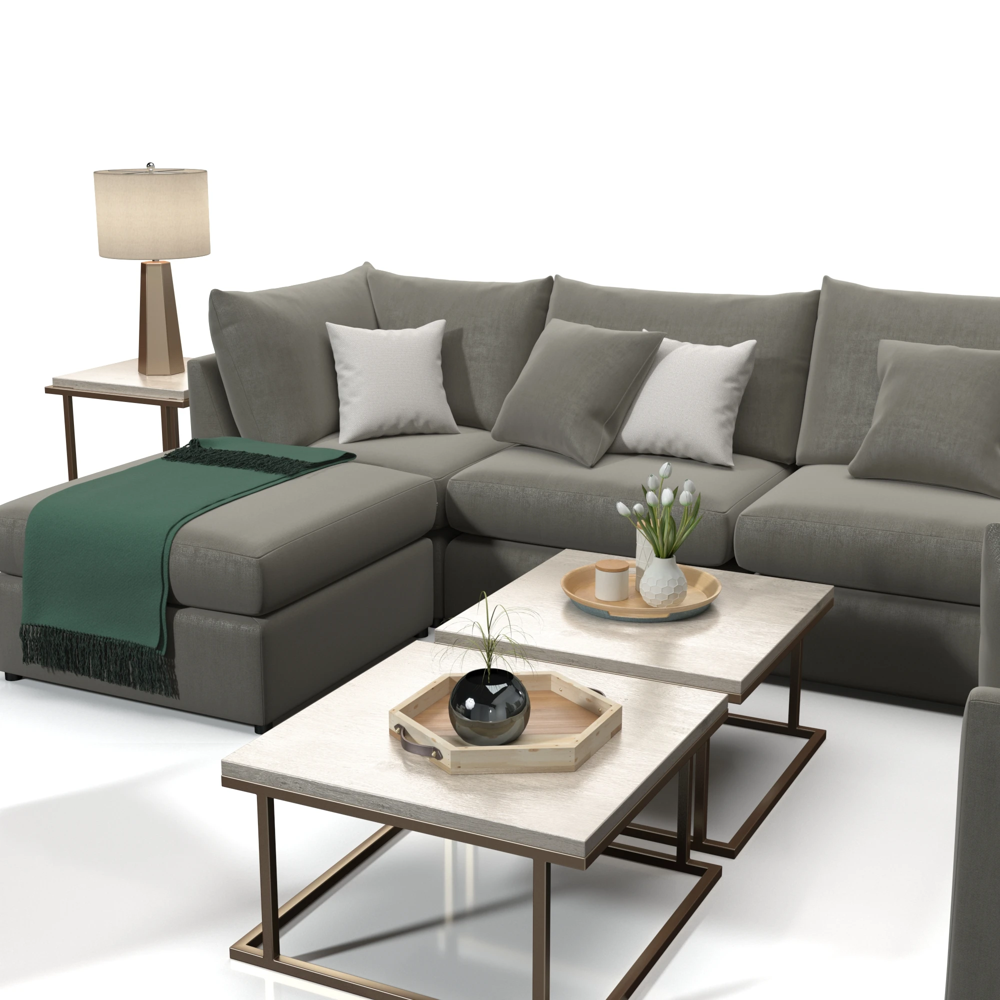 Bassett Beckham Pit Sectional Sofa Set 3D Model_05